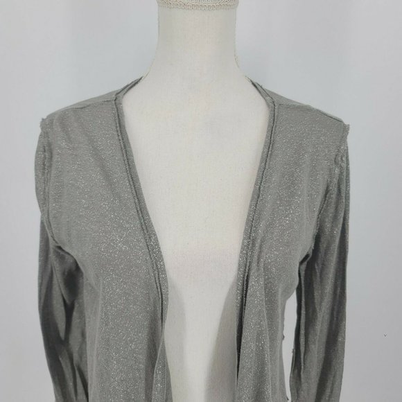 Hero & Leander Linen Open Front Cardigan Gray XL - Picture 3 of 7